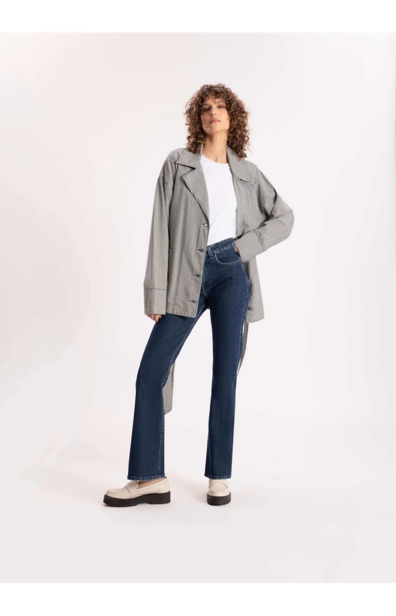 Calça Jeans High Comfort Stretch Bootcut Lavagem Escura