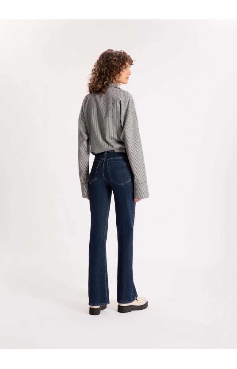 Calça Jeans High Comfort Stretch Bootcut Lavagem Escura