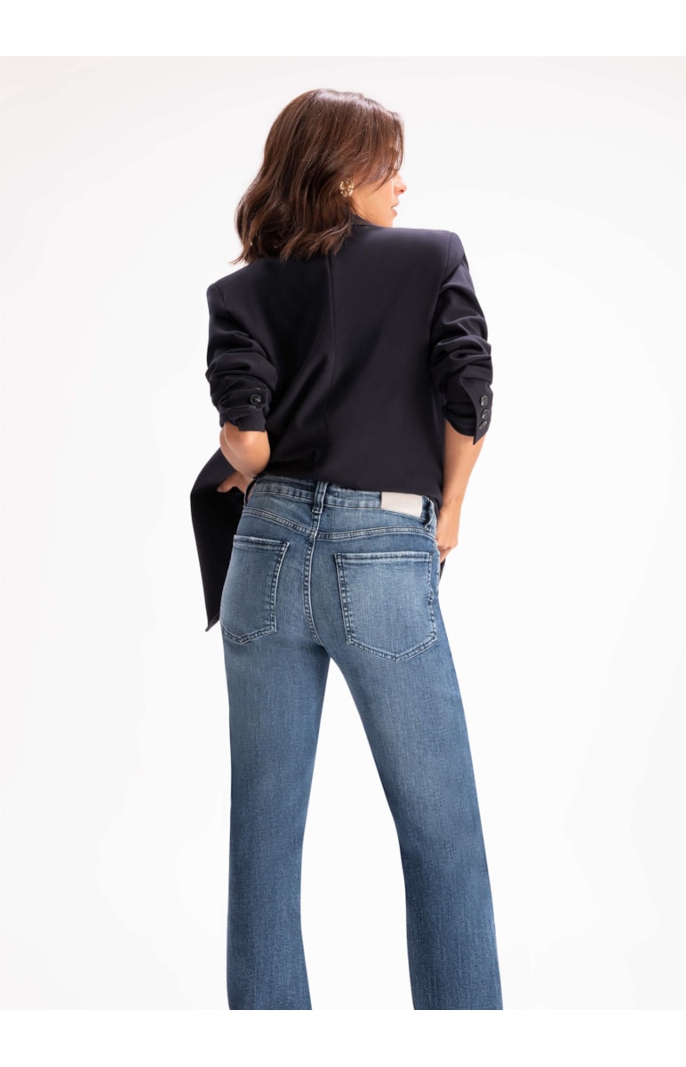 Calça Jeans High Comfort Stretch Reta 401-Lav.Medio C/ Used