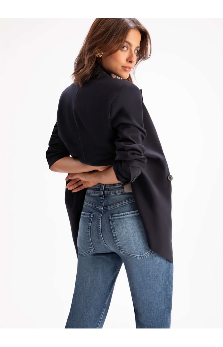 Calça Jeans High Comfort Stretch Reta 401-Lav.Medio C/ Used