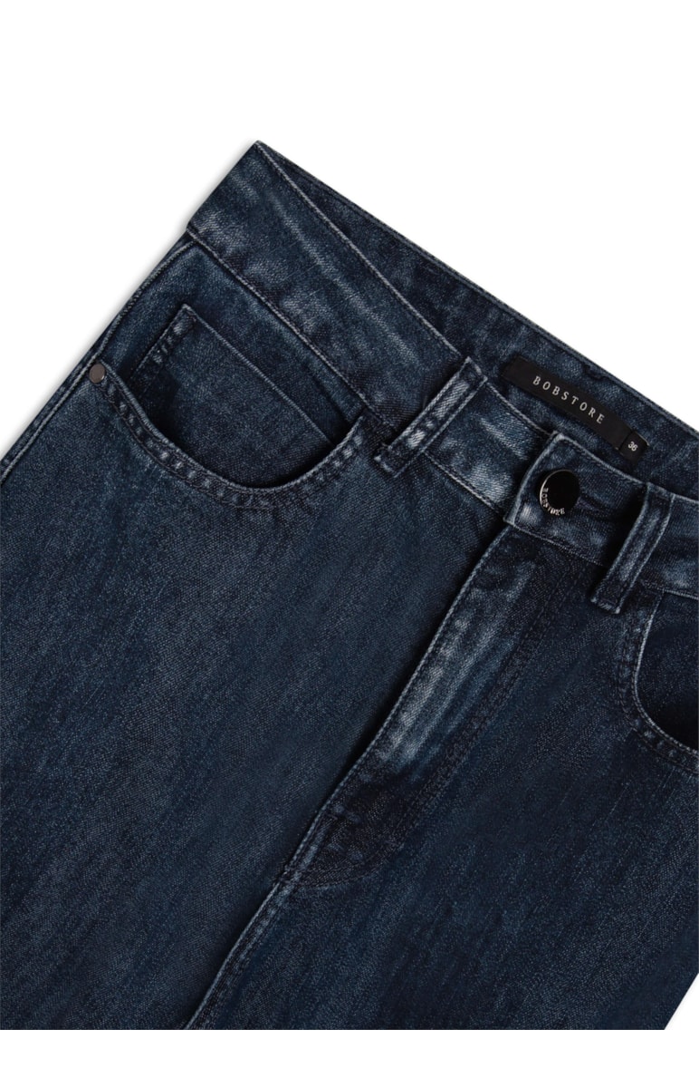 Calça Jeans High Comfort Wide Leg 391 - Lav. Escuro C/ Sky
