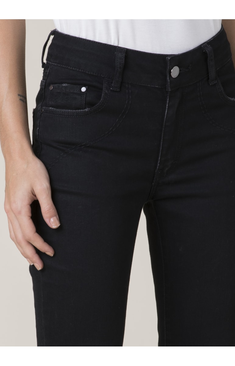 Calça Jeans Marie Skinny Bordado B-144 Lav.Escuro C/Rebolo