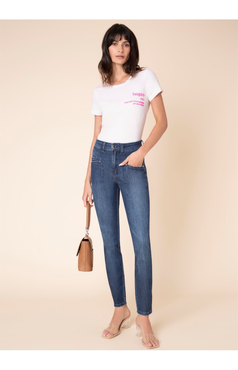 Calça Jeans Marie Skinny Elastic 326 Lav.Medio C/ Used