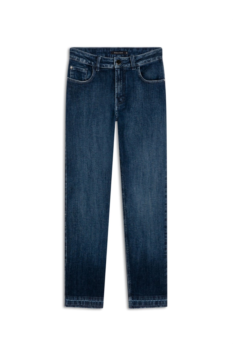Calça Jeans Mom High Comfort Lavagem Escura