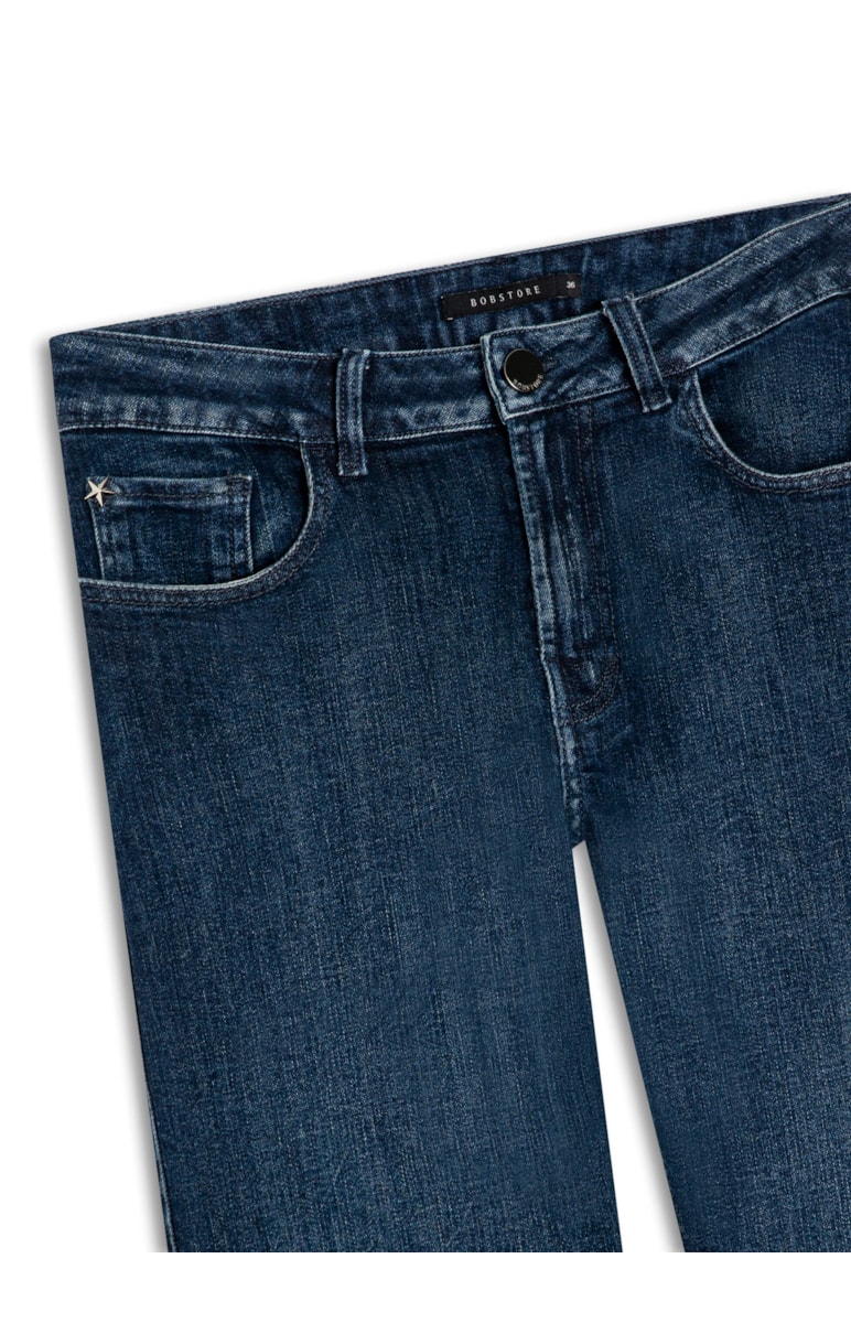 Calça Jeans Mom High Comfort Lavagem Escura