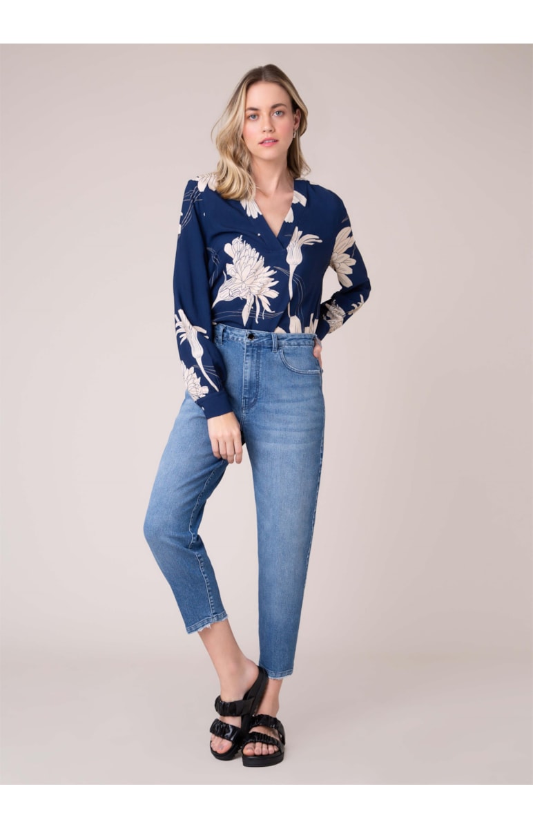 Calça Jeans Overcast Elastic Baggy Lavagem Média