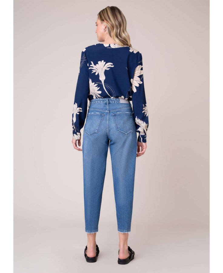 Calça Jeans Overcast Elastic Baggy Lavagem Média