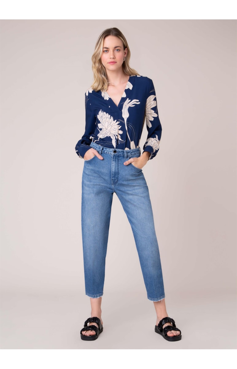 Calça Jeans Overcast Elastic Baggy Lavagem Média