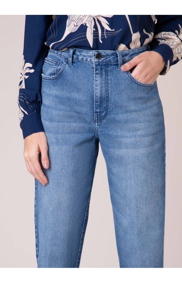 Calça Jeans Overcast Elastic Baggy Lavagem Média