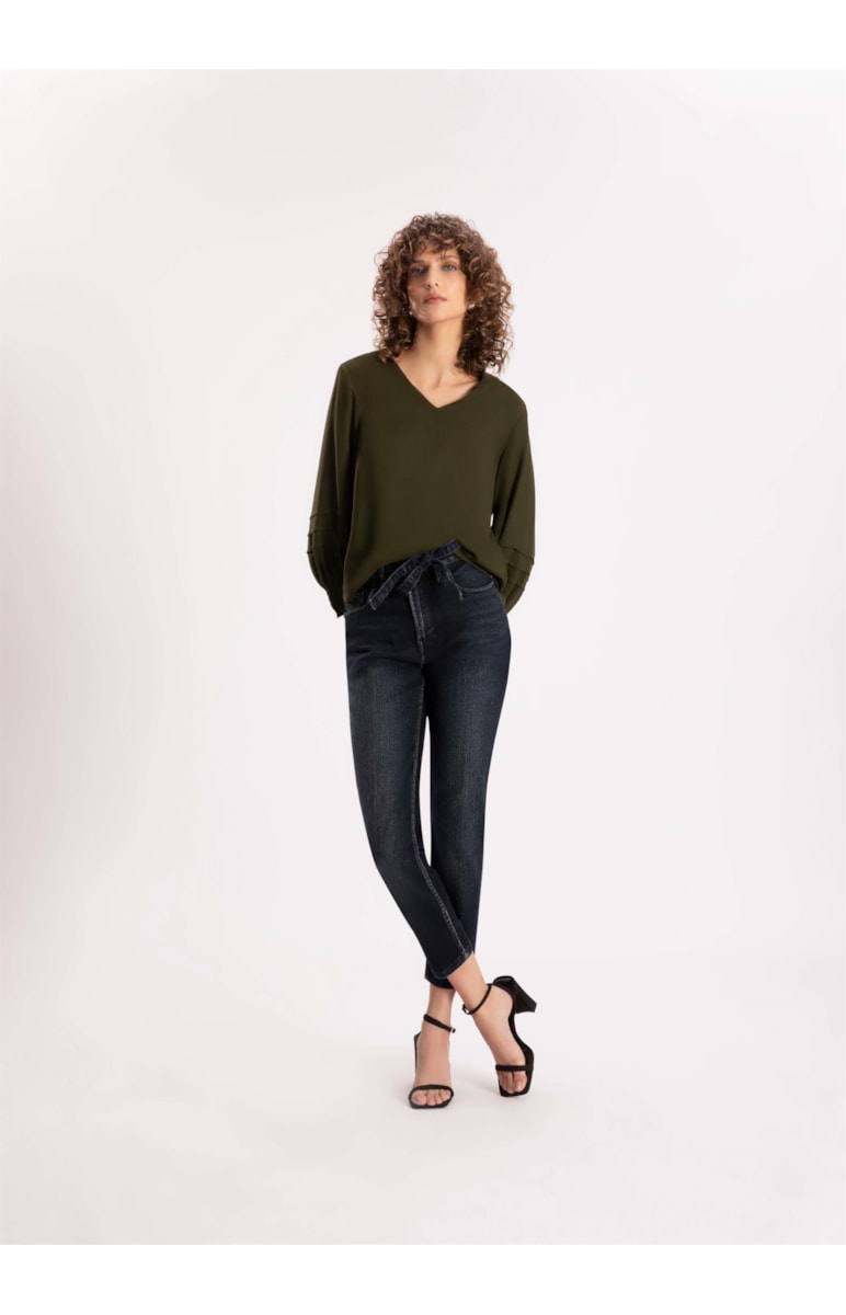 Calça Jeans Overcast Elastic Carrot Lavagem Escura