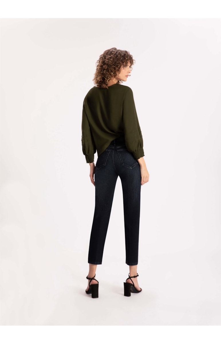 Calça Jeans Overcast Elastic Carrot Lavagem Escura