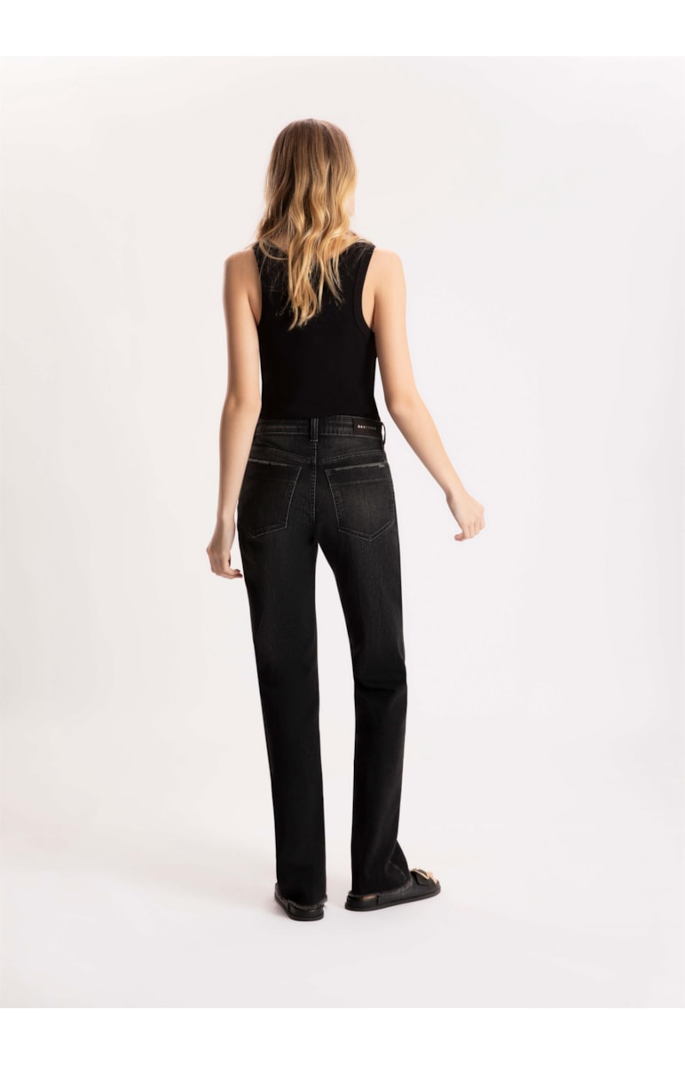 Calça Jeans Reta Intense Black Lavagem Escura