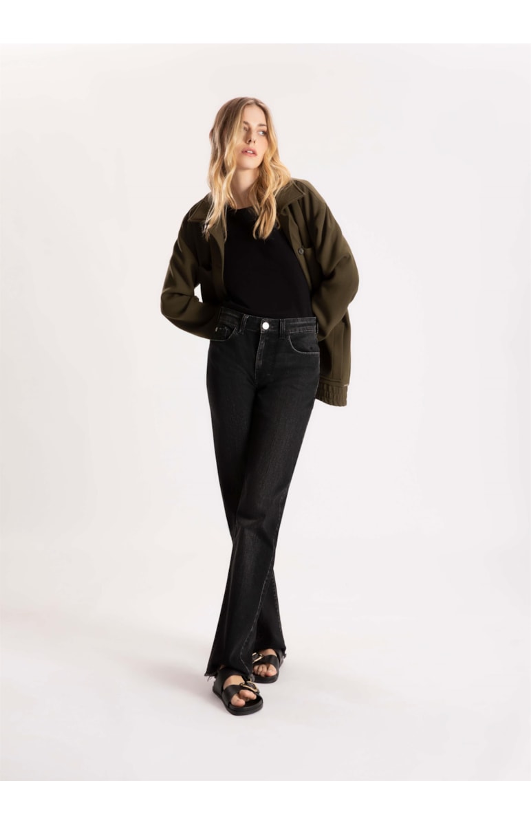 Calça Jeans Reta Intense Black Lavagem Escura
