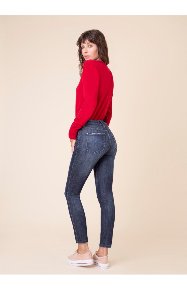 Calça Jeans Skinny Deep Blue B-219 Lav.Escuro C/ Tank