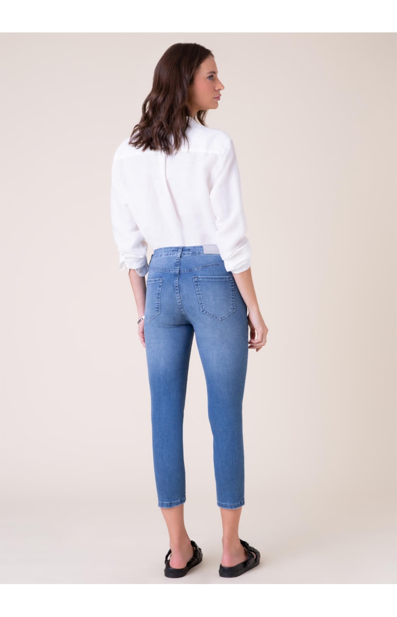 Calça Jeans Sofia Cigarrete Recortes 322 Lav.Medio C/ Use