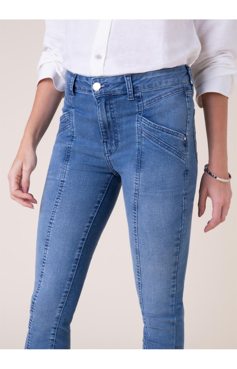 Calça Jeans Sofia Cigarrete Recortes 322 Lav.Medio C/ Use