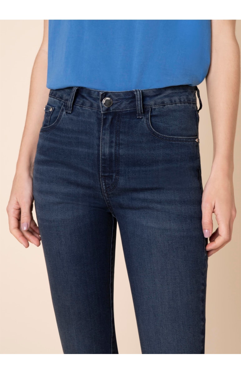 Calça Jeans Sofia Flare Recortes 325 Lav.Escuro C/ Use
