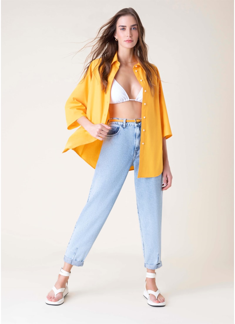 Calça Jeans Vintage Denim Lavagem Clara