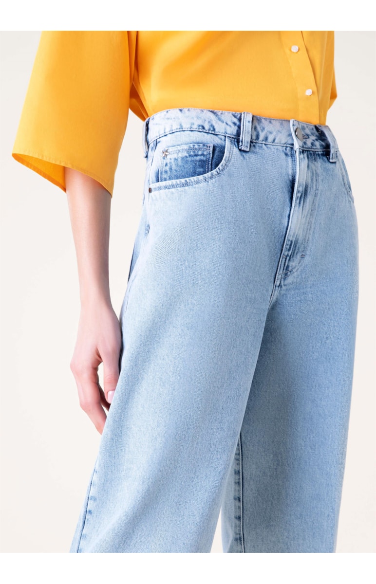 Calça Jeans Vintage Denim Lavagem Clara