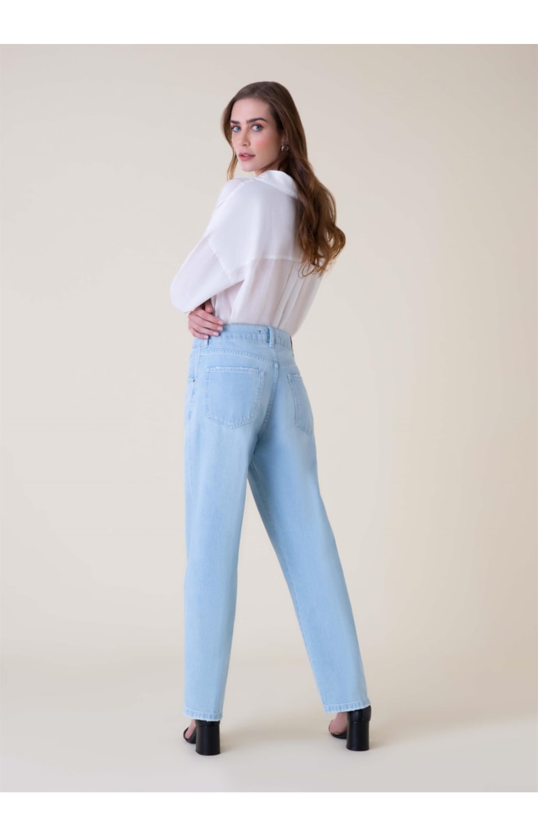 Calça Jeans Vintage Denim Slouch Lavagem Clara