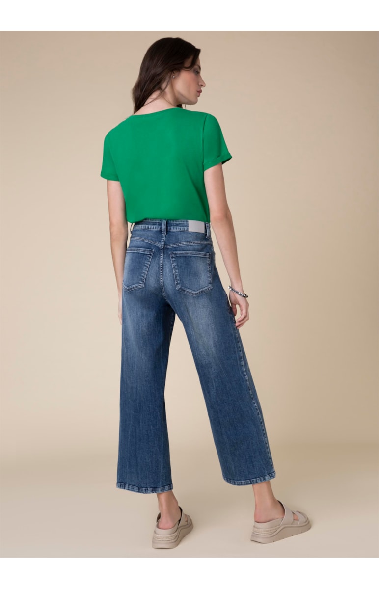 Calça Jeans Wide Leg Comfort 342 Lav.Claro C/Tie Dye