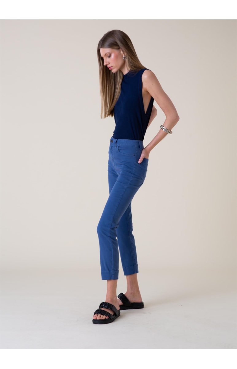 Calça Joggin Color Cigarrete Pence Azul Jeans