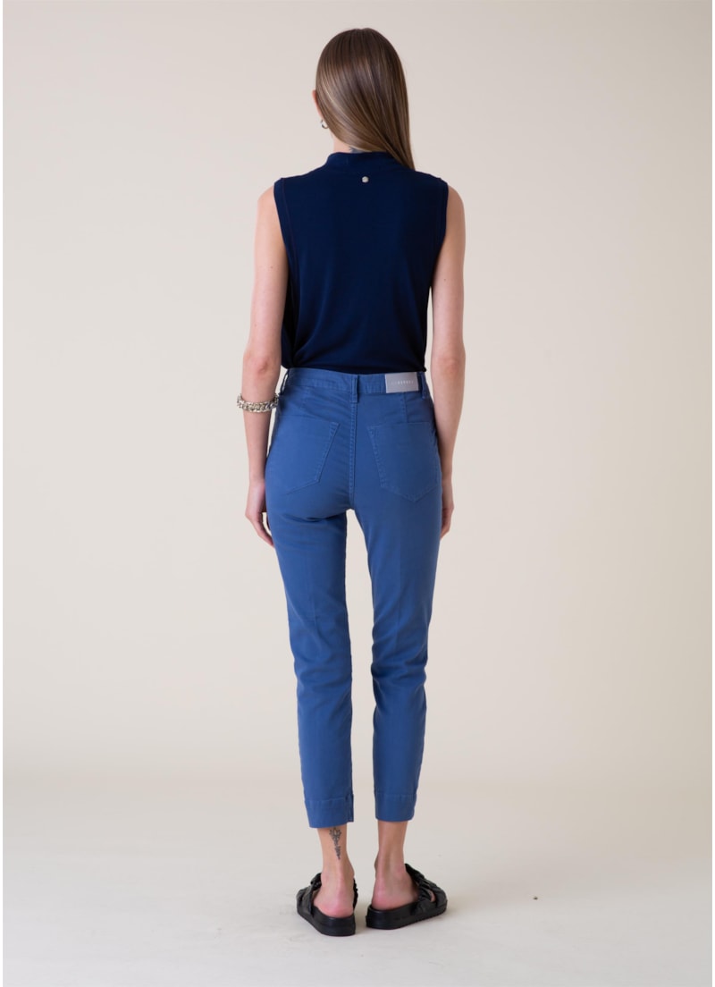Calça Joggin Color Cigarrete Pence Azul Jeans