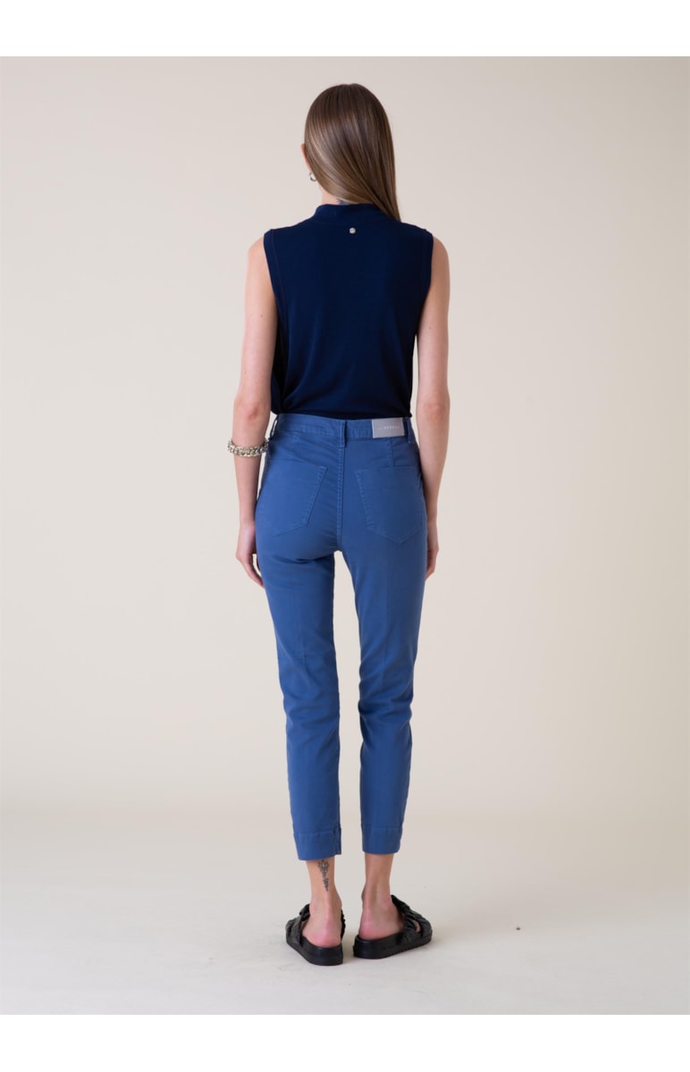 Calça Joggin Color Cigarrete Pence Azul Jeans