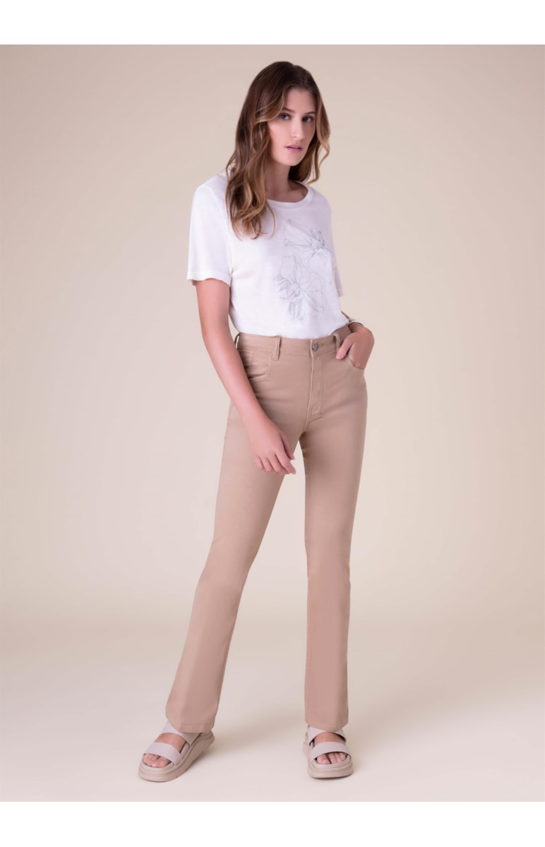 Calça Jogging Color Bootcut Camel