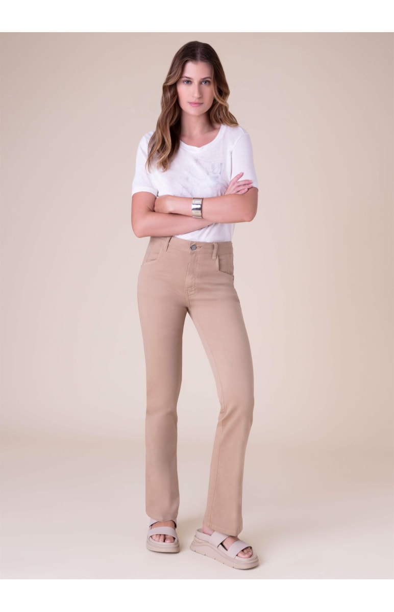 Calça Jogging Color Bootcut Camel