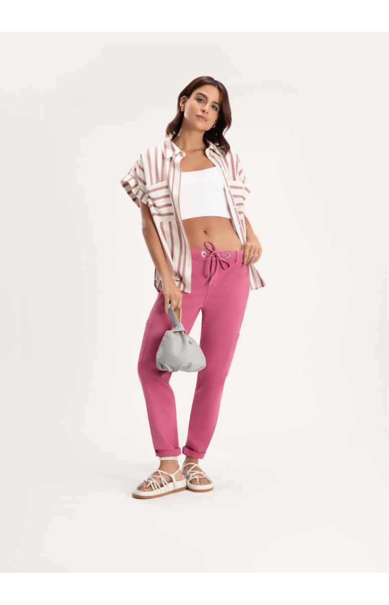 Calça Jogging Color Lara Cargo Rosa Dirty