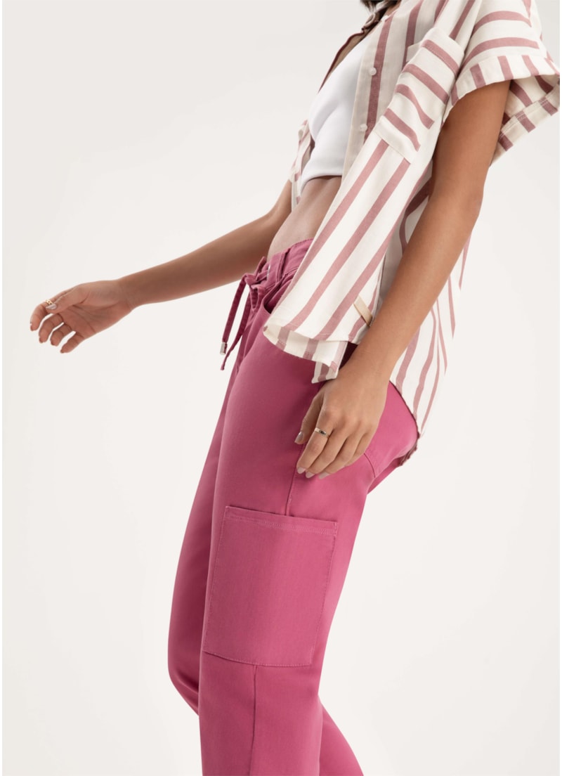 Calça Jogging Color Lara Cargo Rosa Dirty