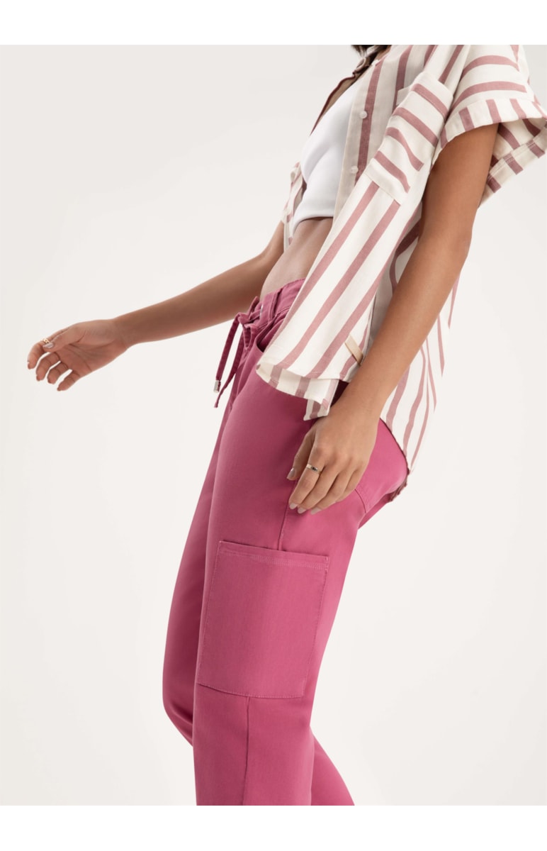 Calça Jogging Color Lara Cargo Rosa Dirty