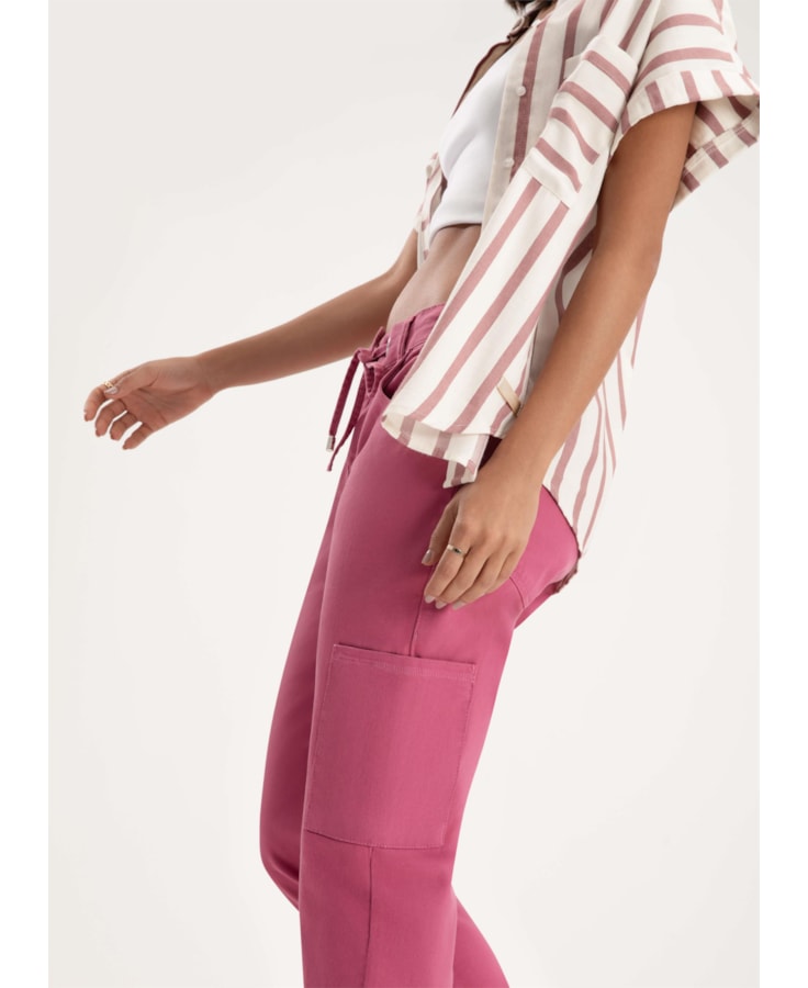 Calça Jogging Color Lara Cargo Rosa Dirty