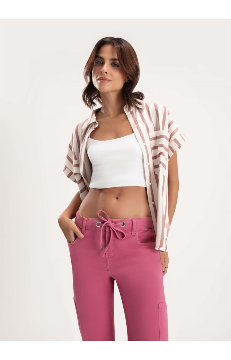 Calça Jogging Color Lara Cargo Rosa Dirty