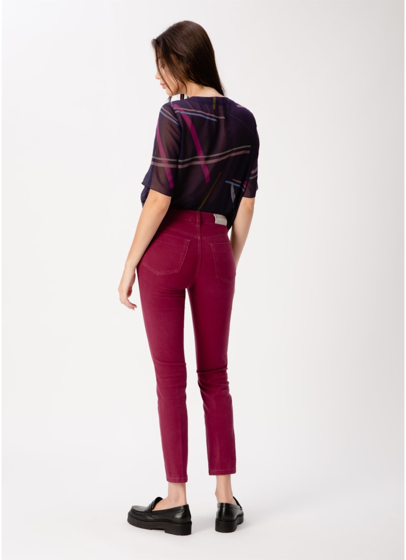 Calca Jogging Color Skinny 5-Pockets Bordeaux