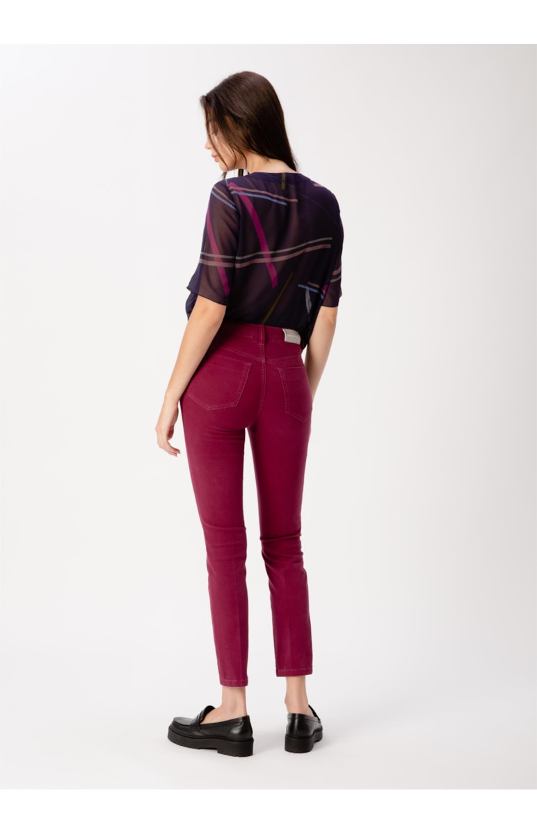 Calca Jogging Color Skinny 5-Pockets Bordeaux