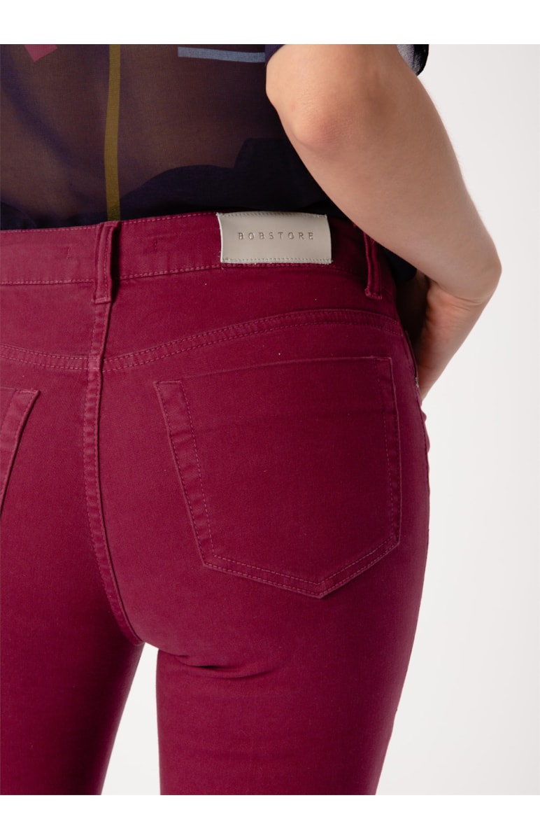 Calca Jogging Color Skinny 5-Pockets Bordeaux