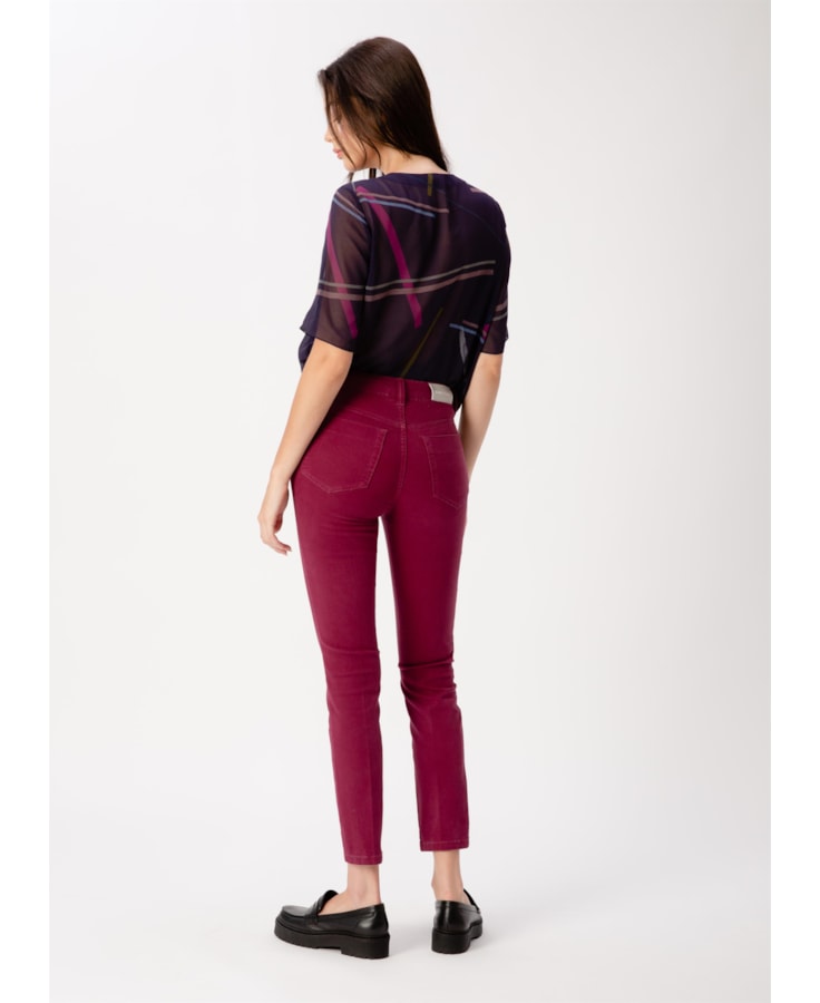Calca Jogging Color Skinny 5-Pockets Bordeaux