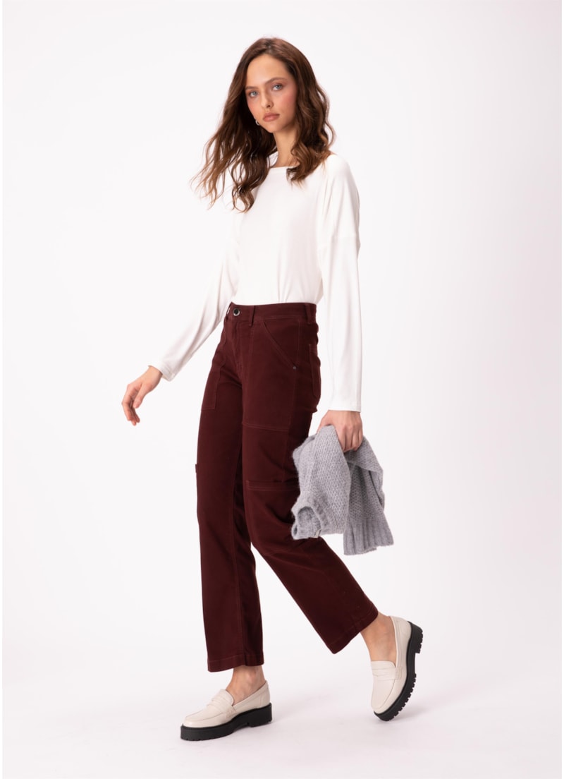 Calca Jogging Color Slouch Cargo Dark Brown