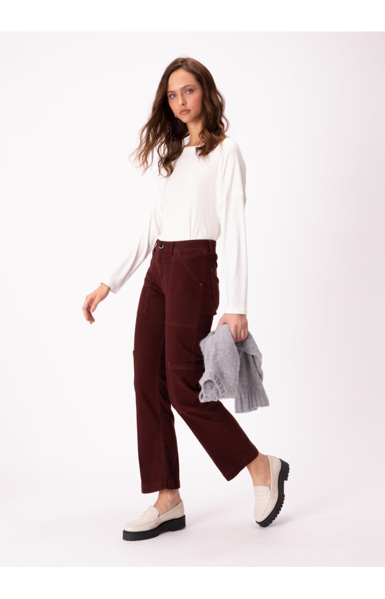 Calca Jogging Color Slouch Cargo Dark Brown