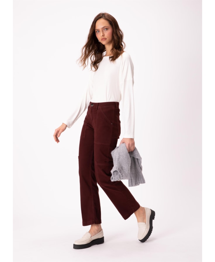 Calca Jogging Color Slouch Cargo Dark Brown