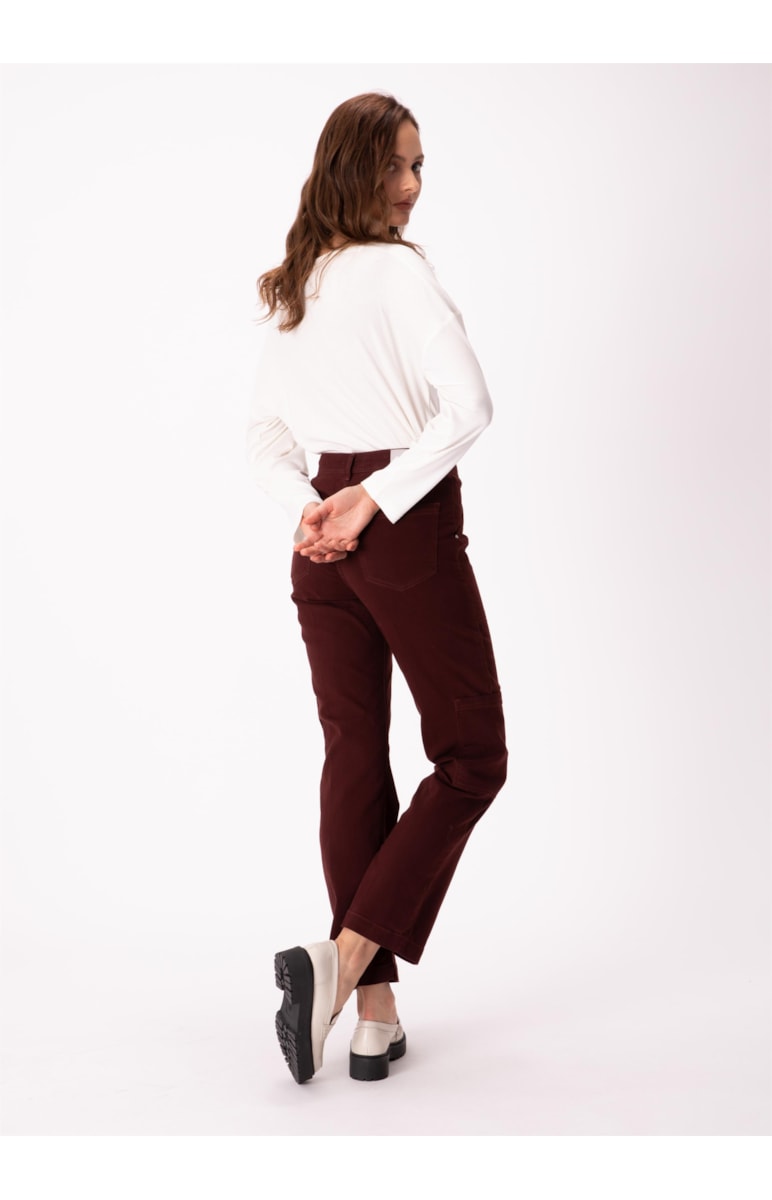 Calca Jogging Color Slouch Cargo Dark Brown