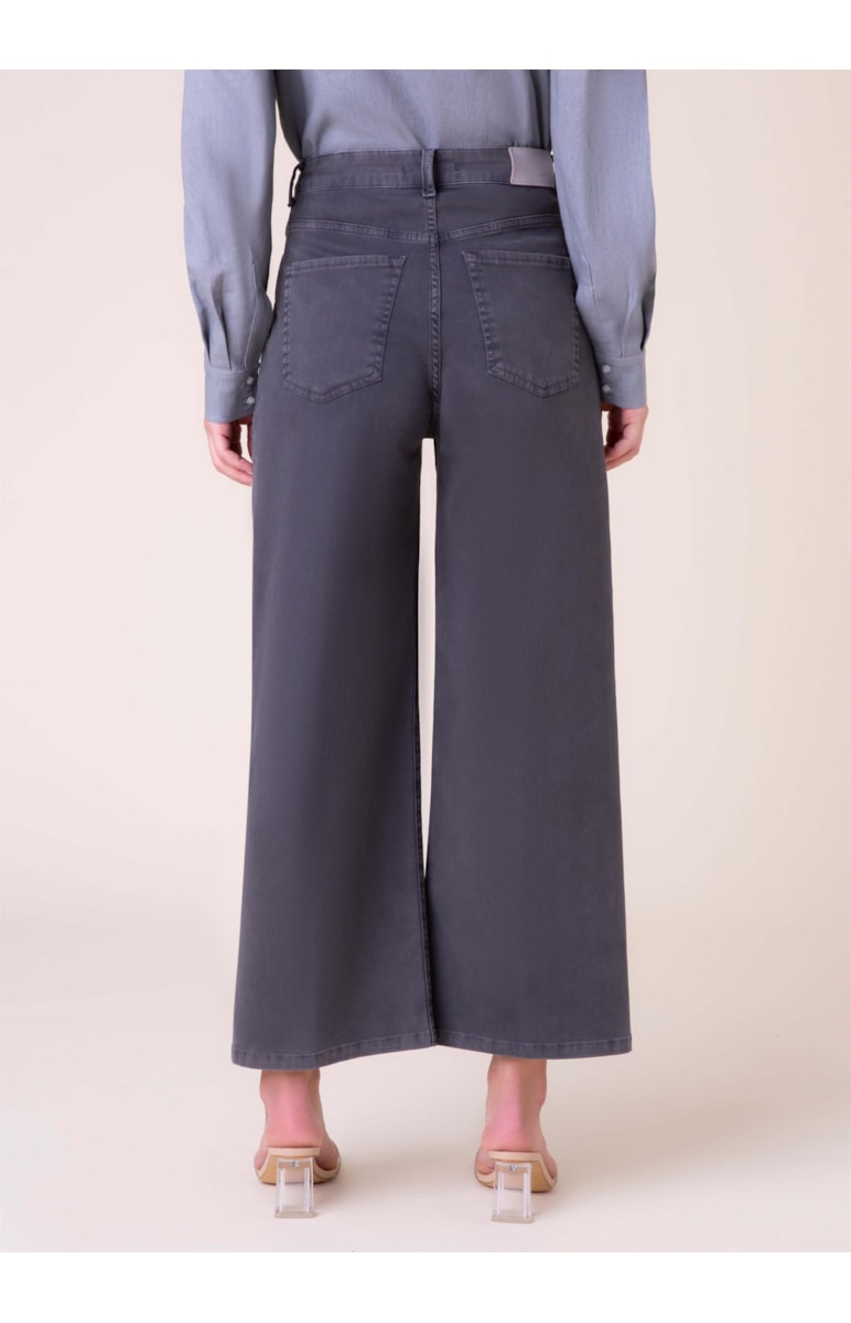 Calça Jogging Color Wide Leg Cropped Pen Grafite