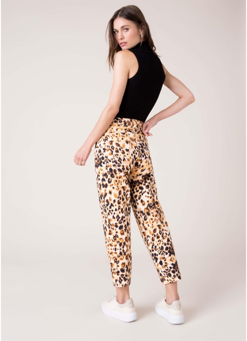 Calça Leopardo Carrot Caramelo