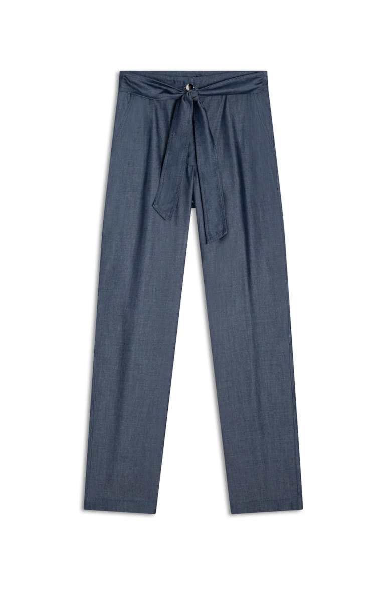 Calça Light Denim Reta 410 Lav.Escuro Destroyed