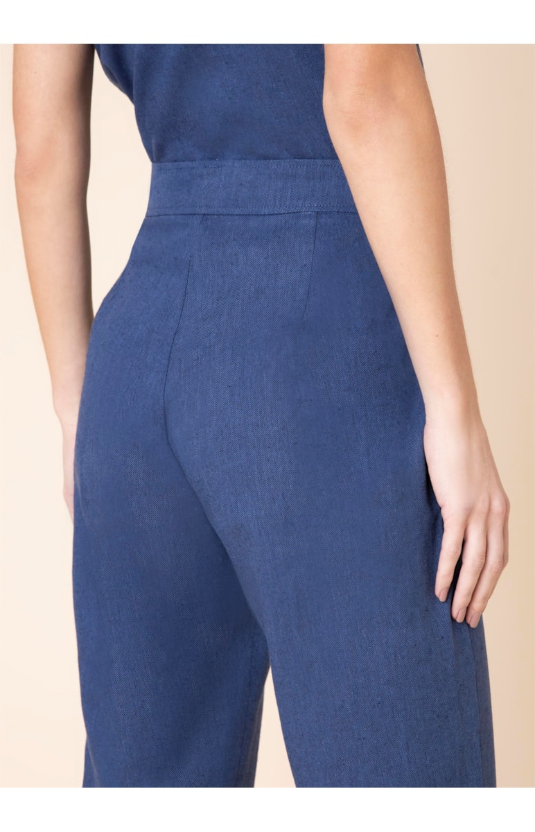 Calça Linho Cigarrete Marinho