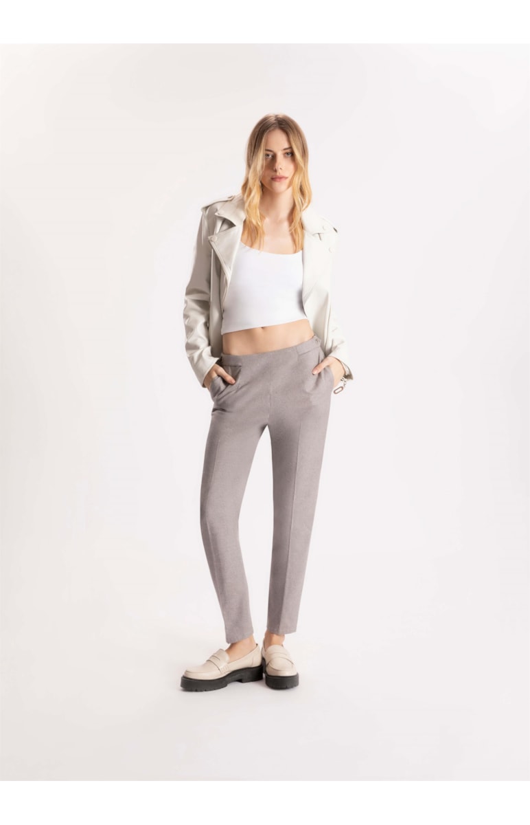 Calça Linho Klein Carrot Martingale Niquel