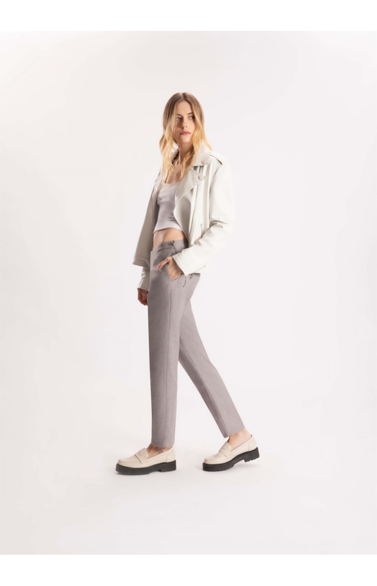 Calça Linho Klein Carrot Martingale Niquel