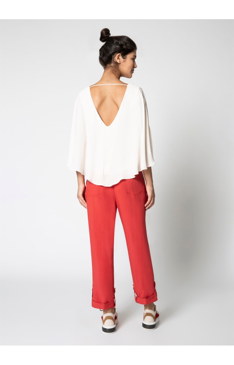 Calça Linho Martingale Vermelho